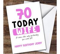 70th Birthday Card Personalised Wife | Custom Card Personalised Cards, For Wife, For Her, Milestone Birthdays, Birthday, 70th