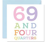 70th Birthday Cards for Women Men - 69 and four quarters - Happy Birthday Card for 70 Year Old Woman Man Cousin Wife Grandma Husband, 145mm Bday Greeting Cards