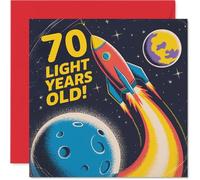 70th Birthday Cards for Men Women - Light Years Old - Happy Birthday Card for 70 Year Old Man Woman Nan Uncle Grandad Grandma, 145mm Bday Greeting Cards