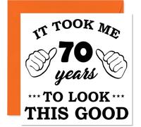 70th Birthday Cards for Women Men - It Took Me - Happy Birthday Card for 70 Year Old Woman Man Uncle Brother Grandma Dad, 145mm Bday Greeting Cards