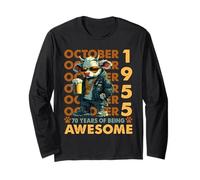 70th Birthday Cow Legends October 1955 70 Years Old Mens Long Sleeve T-Shirt