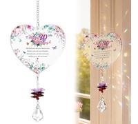 70th Birthday Crystal Suncatcher Gift for 70 Year Old Woman Mum Grandma | Sparkling gem catcher with milestone number celebrating seventieth for special women in the family