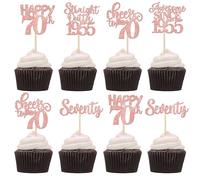 70th Birthday Cupcake Toppers 1954 Happy 70th Seventy Awesome Since 1954 70th Birthday Cupcake Toppers 70th Anniversary Cupcake Toppers 70th Wedding Anniversary Cake Decorations 30 Pieces Rose Gold