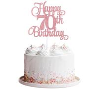 70th Birthday Decoration Made of Paper, Decoration 70th Birthday Woman Man Rose Gold, Cake Topper for Happy 70th Birthday, Anniversary Party, Cake Decoration, Accessories