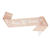 70th Birthday Decoration Sash for Women,Rose Gold Sash with White Happy Birthday Letters for Women 70th Birthday Supplies(Rose Gold 70th)