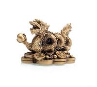 70th Birthday Decorations 40th 60th Birthday Room Decor Home Office Car Ornaments Bless Safety Wealth For Gift Resin Dragon Loong on Ancient Coins Statue Symbol of Prosperity Bronz