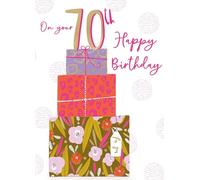 70th Birthday for Her Unwrappable Fun! Contemporary Birthday Card ELML046