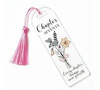 70th Birthday Gift for Her, December Birth Flower Acrylic Bookmark