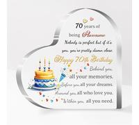 70th Birthday Gift for Her Him Women Men Acrylic Plaques 70-Year-Old Awesome Heart Desk Signs Dad Mum Friends Personalised Happy Seventieth Birthday Present Idea Grandad Nana Appreciate Keepsakes