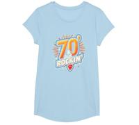 70th Birthday Gift for Men - 70 & Still Rockin' T-Shirt, Girls, Baby Blue, Large