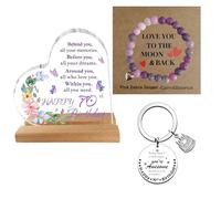 70th Birthday Gift for Women - Heart-Shaped Unique Keepsake Gift for 70 Year Old Woman - Thoughtful 70th Birthday Present for Mum, Grandma, Wife, Aunt, Sister or Friend - Inspirational Acrylic Plaque