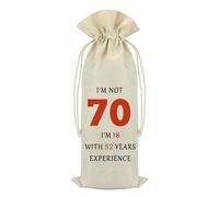 70th Birthday Gift for Women Men 70th Gifts Wine Bag 70 Years Old Birthday Party Decoration Wine Bottle Bag Happy 70th Birthday Gifts for Grandmother Grandpa Wife Husband Aunt Friend Retirement Gift