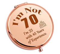 70th Birthday Gift for Women Travel Compact Mirror 70 Years Old Gift for Grandma Mum Wife Mother in Law Personal Makeup Mirror Grandma Birthday Presents from Granddaughter Mom Retirement Presents