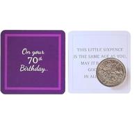 70th Birthday Gift Genuine Royal Mint 1956 Lucky Sixpence Present Birth Year For Mum, Dad, The Sixpence Seller For Men and Women (suitable for birthdays from 1st Jan 2026)