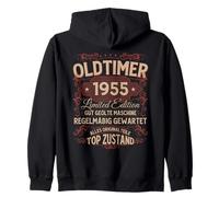 70th Birthday Gift Vintage 1955 70 Deco Classic Car Funny Zip Hoodie