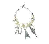 70th Birthday gift Wine Glass Charm (Q)