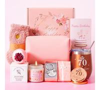 70th Birthday Gifts For Women, Happy 70yr Bdy Birth-day Hamper Basket For Her, Turning 70 Year Old Female Birthday Gifts,Pamper Box For Ladies, Personalised BD Presents For Mum Friends Sister Wife