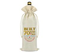 70th Birthday Gifts for Women Men Wine Bag 70 Year Old Birthday Gifts for Husband Wife Dad Mom 70th Wedding Anniversary Party Decorations Gift for Grandma Grandpa Turning 70 Present Wine Bottle Bag