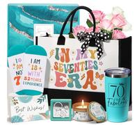 70th Birthday Gifts for Women, Unique 1955 Birthday Gifts for 70 Year Old Women Birthday Gifts Basket, Fabulous 70th Happy Birthday Gift Idea for Mom Lady Sister Friend Wife Grandma w/Canvas Tote Bag