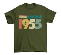 70th Birthday in 2025 T Shirt Vintage 1955 Retro Style Design Gift Idea Military Green/XL