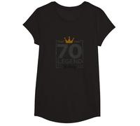 70th Birthday Legend Gift for Men Milestone Celebration T-Shirt, Girls, Black, Small