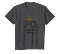 70th Birthday Legend Gift for Men Milestone Celebration T-Shirt, Kids, Dark Heather Grey, 2 Years