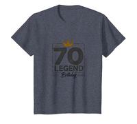 70th Birthday Legend Gift for Men Milestone Celebration T-Shirt, Kids, Heather Blue, 8 Years