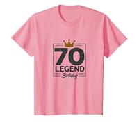 70th Birthday Legend Gift for Men Milestone Celebration T-Shirt, Kids, Pink, 8 Years
