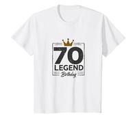 70th Birthday Legend Gift for Men Milestone Celebration T-Shirt, Kids, White, 4 Years