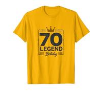 70th Birthday Legend Gift for Men Milestone Celebration T-Shirt, Men, Bright Gold, 3XL