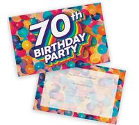 70th Birthday Party Invitations Men Women - Rainbow Balloons 28 Pack - Adults Birthday Invitations for Friends Family A6 Bday Party Invites Invitation Cards with Folding Envelopes
