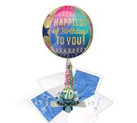 70th Birthday Pop Up Card & Floating Balloon In A Box Surprise Gift Send Direct with a Handwritten Card By LK