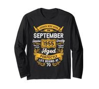 70th Birthday Real Legends September 1955 70 Years Old Men Long Sleeve T-Shirt