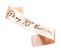 70th Birthday Sash, It's My 70th Birthday Sash, Rose Gold 70 Birthday Decorations Gifts for Girls Women Happy 70th Birthday Party Favor Supplies