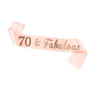 70th Birthday Sash,Rose Gold 70 & Fabulous Sash Happy 70th Birthday Gift Satin Sash for 70th Birthday Party for Women Men