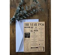70th Birthday & Wedding Anniversary Card Year 1956 Fun Facts | Unique 70th Birthday or 70th Anniversary Card for Him or Her | Nostalgic Greeting Card A5 Size 300gsm Recycled Card with Envelope