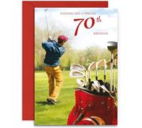 70th Golf Birthday Card - Medium Sized Card (A5 Size -148mm x 210mm) with Envelope