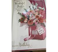 70th Sister Birthday Card - 'For A Wonderful sister On Your 70th Birthday'