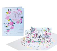 70th Wedding Anniversary Card Copper | 3D Valentines Mothers Day Birthday Thank You Card (Size 15x20 cm - Happy 70th Anniversary Card)