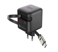 70W GaN III USB-C Smartphone and Tablet Charger with Compact Retractable Cable