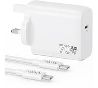 70W USB C Charger for MacBook Pro 16/15/14/13 Inch, MacBook Air/Neo 15/13 Inch, iPhone 17e 17 Air 16 15 Pro Max, Laptop, 6.6 ft Super Fast Charging Cable Cord 2M + USBC Power Adapter Plug UK Block