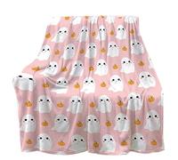 70x100cm Halloween Pumpkin Spider Web & Bat Fleece Throw Blanket, Fall Pumpkin Flannel Throw Blanket, Flannel Cozy Plush, Halloween Thanksgiving Decorations (H)