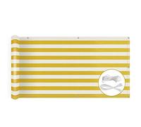 70x1750cm Privacy Fence Panels UV Protection Wind Blocking Balcony Cover Yellow and White Striped Design with Eyelets & Tie Perfect for Garden and Terrace Use