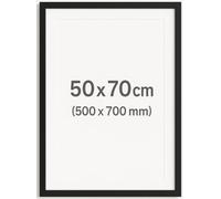 70x50 cm Picture Frame 30mm Wide Profile, Wall Mount, Poster & Photo Frame Horizontal or Vertical Display, Black, 70x50cm