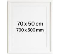 70x50 cm Picture Frame 30mm Wide Profile, Wall Mount, Poster & Photo Frame Horizontal or Vertical Display, White, 70x50cm