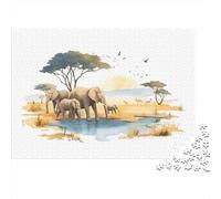 70x50cm/1000pcs 1000 Piece Jigsaw, African Safari Scene-1