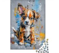 70x50cm/1000pcs 1000 Piece Jigsaw, Boxer Pup Abstract, Holiday Puzzle Gift | For adults who enjoy jigsaws: Adult jigsaw puzzle with 1000 pieces offers a classic activity for adults.