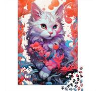 70x50cm/1000pcs 1000 Piece Jigsaw, Floral Whispers Cat