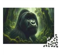 70x50cm/1000pcs 1000 Piece Jigsaw, Gorilla in The Jungle, New Year Gift | For a thoughtful indoor hobby, this adult jigsaw puzzle with 1000 pieces fits naturally into relaxed home leisure.