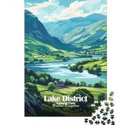 70x50cm/1000pcs 1000 Piece Jigsaw, Lake District National Park Illustration